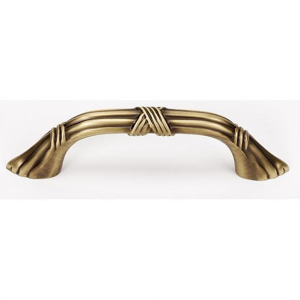 Ribbon and Reed 3" Center Arch Pull, Antique English