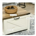 thumbnail image 3 of HOMCOM Farmhouse Coffee Table with Storage Drawer & Open Shelf - White & Deep Walnut Rustic Living Room Furniture, 3 of 6
