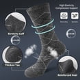 thumbnail image 2 of 6 Pairs Merino Wool Socks for Men, Mens Black Winter Thermal Wool Dress Crew Hiking Socks, 2 of 7