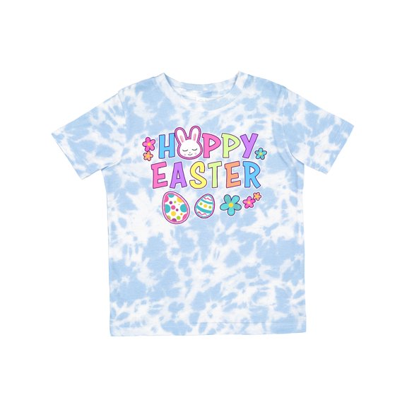 Inktastic Happy Easter with Bunny Face and Easter Eggs Girls Toddler T-Shirt