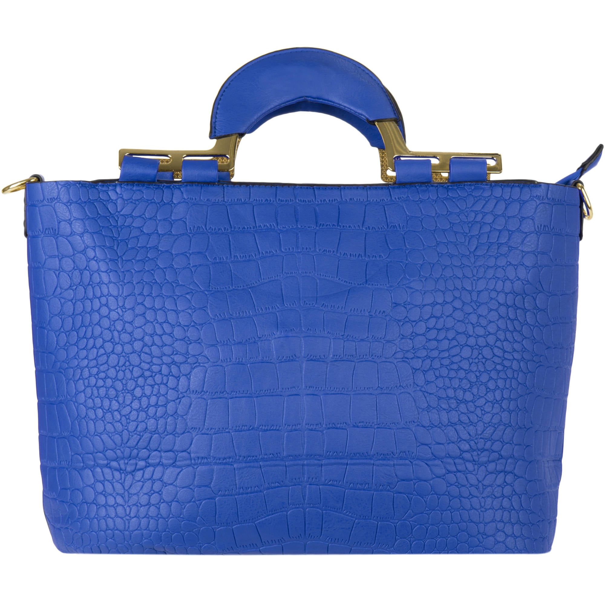 Women's Samba Over the Shoulder Leatherette Satchel Carrying Hand Bag with Shoulder Strap [Croc Skin Design]