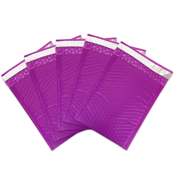 Beauticom Purple (15 Pieces) 6"x9" Self-Seal Poly Bubble Mailer Envelopes Eco Friendly Lightweight Made in The USA