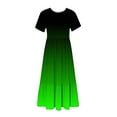 thumbnail image 6 of ibuvkizy Casual Dress for Women 2025,Summer Fashion Maxi Tiered Dress Crewneck Solid Color Short Sleeve Comfortable Loose Long Dress with Pockets Beach Sundresses Green,Sizes S-2XL, 6 of 7