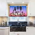 thumbnail image 6 of Coolnut Palm Tree Kitchen Curtains UV Protected Tier Curtains 2 Panels Kitchen Tiers Half Window Curtains for Guest Room Bathroom Laundry Room Basement, 24 x 27 Inch Home Decor, 6 of 7