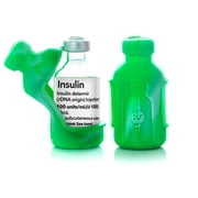 Insulin Vial Protector Case by Vial Safe, Short 10mL Size, Tie Dye Green, 2-Pack