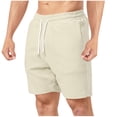 thumbnail image 1 of Pantalones Cortos para Hombres Casual Verano Color Sólido Casual Cordón Bolsillo Recto a Través de Pantalones Cortos, Pantalones de Moda de Poliéster, 1 of 9