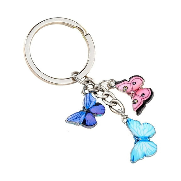 YUEHAO Keychains Keychain Color Dripping Butterfly Pendant Keychain Fashion Keyring Bag Pendant A