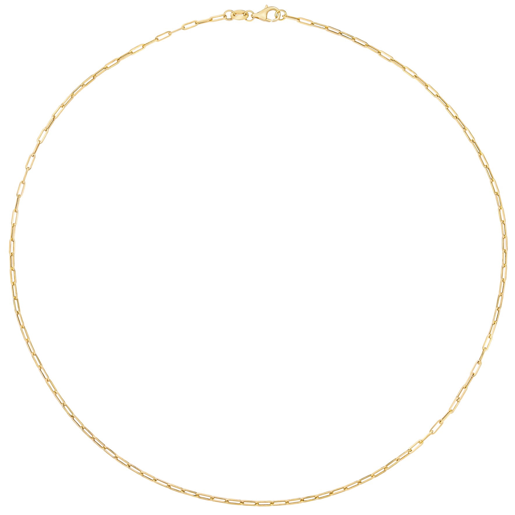 Brilliance Fine Jewelry 10K Yellow Gold 2.0MM Baby Paperclip Chain 18"