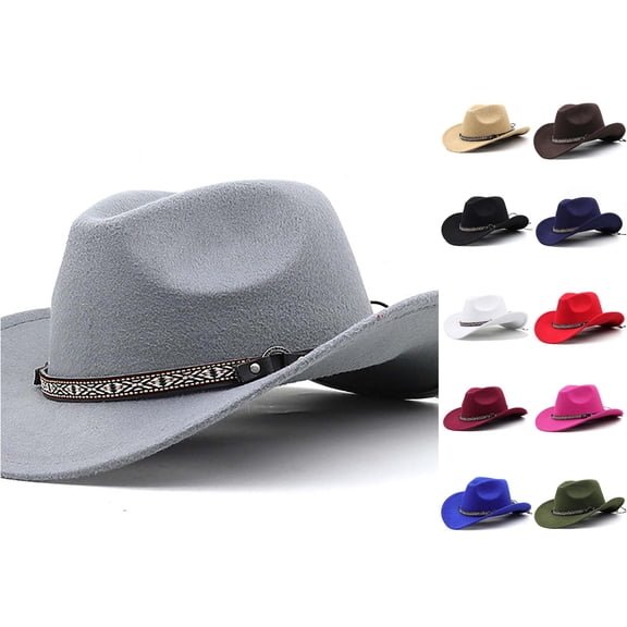 PMVFHDE Adjustable Western Cowboy Hat For Boys Girls Daily Outdoor Adventures Ages 6-12