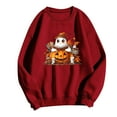 thumbnail image 4 of Sakmal Graphic Women Sweatshirts Fall Cute Red Halloween Sweatshirts Casual Long Sleeve Shirts, 4 of 5