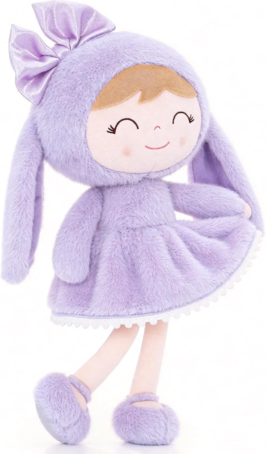 Gloveleya Easter Bunny Gift Baby Girl Gift Plush Bunny Dolls First Baby Doll Toddlers Rabbit Toy Bunny Gifts for Girl Purple 12 Inches