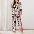 thumbnail image 2 of Haiem Pink Cheetah Art Pattern Women’s Long-sleeve Sleepwear,Sleepwear Set,2-piece Loungewear Set,Soft PJs Comfy Nightwear with Pockets-Large, 2 of 7