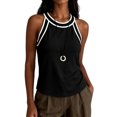 thumbnail image 4 of Miluxas Women's Halter Neck Sleeveless Tank Tops Contrast Trim Loose Tunic Shirts Tops Casual Beach Vacation Outfits for Summer Daily Wear Black, 4 of 7