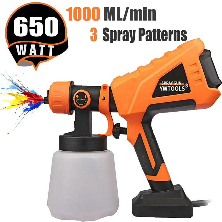 Electric Paint Sprayer, 500W High Power Spray Gun with 4 Nozzles, 800ml  Container for Furniture, Cabinets, Fence 