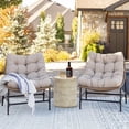 thumbnail image 4 of LuxenHome Beige and Brown MgO 13.6-Inch Round Outdoor Side Table, 4 of 9