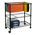 thumbnail image 3 of Oceanstar Portable 2-Tier Metal Rolling File Cart, Black Color, 12.4 in L x 24 in W x 28 in H, 3 of 7