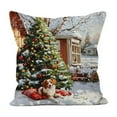 thumbnail image 2 of HCBY Christmas Winter Maltese Decorative Throw Pillow Covers, Dog Terrier Decorative Throw Pillows, Snowflake Porch Outdoor Pillowcase, Sofa Couch Cushion Case Home Decor Gift, 2 of 6