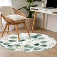 thumbnail image 5 of Sage Green Round Area&nbsp;Rug 3.3ft Eucalyptus Leaves Rustic Watercolor Plant Leaf Non-Slip&nbsp;Washable Circle Rugs Soft Felt Indoor Floor Mat for Bedroom Kitchen Living Room Bathroom, 5 of 9