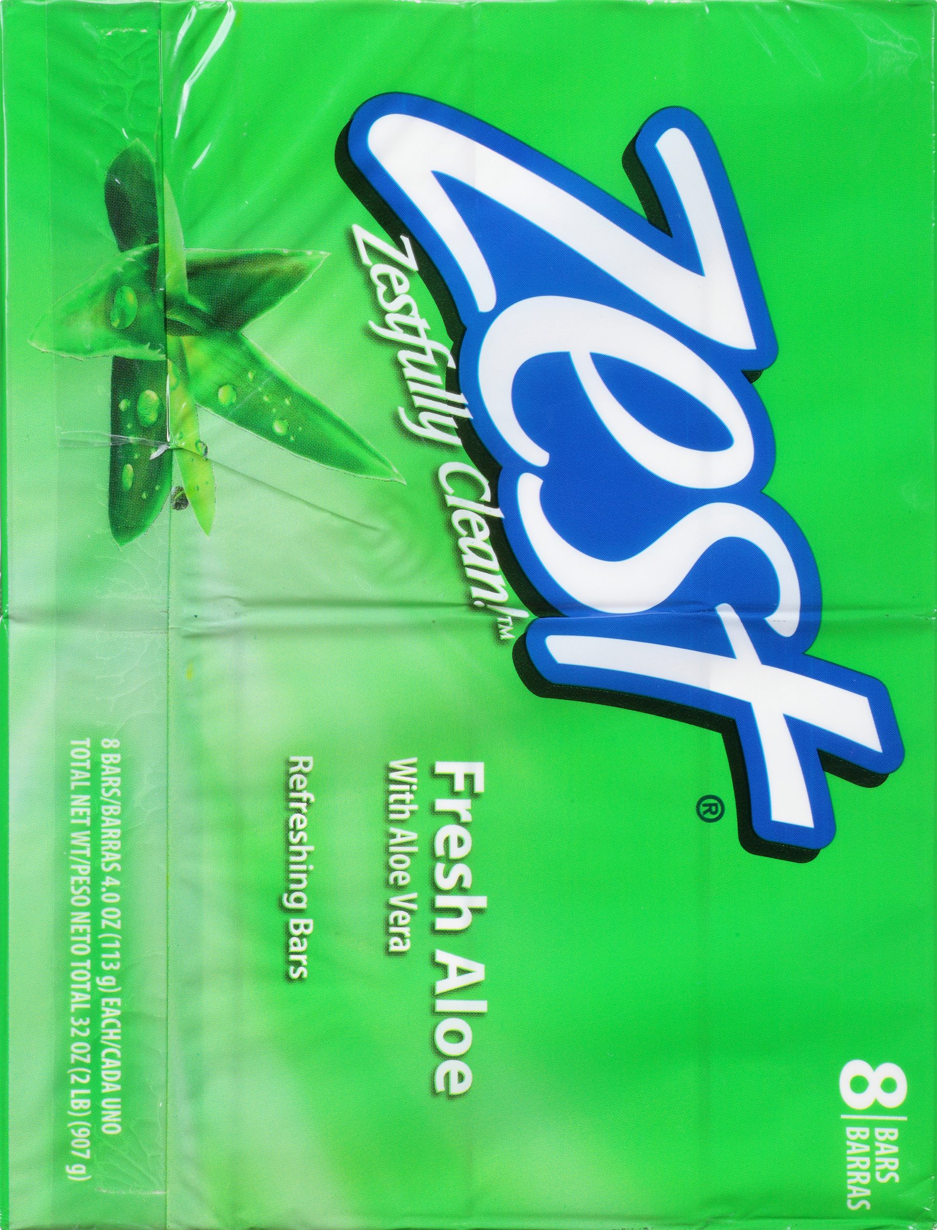 Zest Aloe Water & Pear Hydrating Deodorant Bar Soap, 4 oz., 8-Pack - image 2 of 7