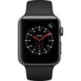 thumbnail image 2 of Restored Apple Watch Series 3 (GPS + Cellular) - 42 mm - space gray aluminum - smart watch with sport band - fluoroelastomer - black - wrist size: 5.51 in - 8.27 in - 16 GB - Wi-Fi, Bluetooth - 4G - 1.23 oz, 2 of 2