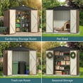 thumbnail image 6 of 6x4 FT Storage Shed, Tool Shed with Sloping Roof and Lockable Door with Doors, Brown, 6 of 8