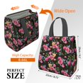 thumbnail image 3 of Pioneer Flower Floral Print Pattern Insulated Lunch Bag for Women & Adults,Large Portable Soft Cooler Lunch Bag,Thermal Food Storage Tote with Pearl Cotton,8.66L,8.75x5.75x9.5 Inch, 3 of 6