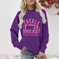 thumbnail image 2 of Holzkary Women's Football Game Day Sweatshirt Graphic Print Sunday Long Sleeve Crewneck Fall Pullover Graphic Print Oversized Crewneck Sweatshirts Long Sleeve Pullover for Gameday Hoodies Purple S, 2 of 5