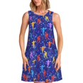 thumbnail image 1 of Fotbe Ice Hockey Players With Puck Vestido de Verano sin Mangas para Mujer – Vestido Midi Línea A, Estilo Camiseta Floral, Vestido Playero Casual y Fluido, 1 of 7