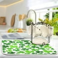 thumbnail image 5 of FREEAMG St. Patrick's Day Dish Drying Mat for Kitchen Counter, Green Clover Leaves Shamrocks Ultra Absorbent Reversible Microfiber Dishes Drying Rack Pad Heat-resistant Mats 18x24in, 5 of 7
