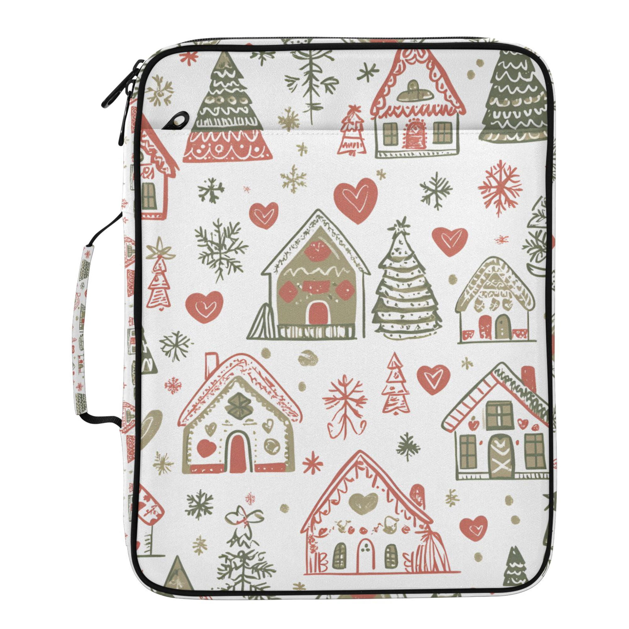 FORMRS Accordion File Folder A4 Size 7-Pocket Expanding Document Organizer Bag with 3 Ring Binder, Nordic Christmas House