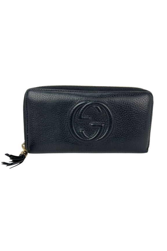 Pre-Owned Gucci Soho Black Leather Wallet
