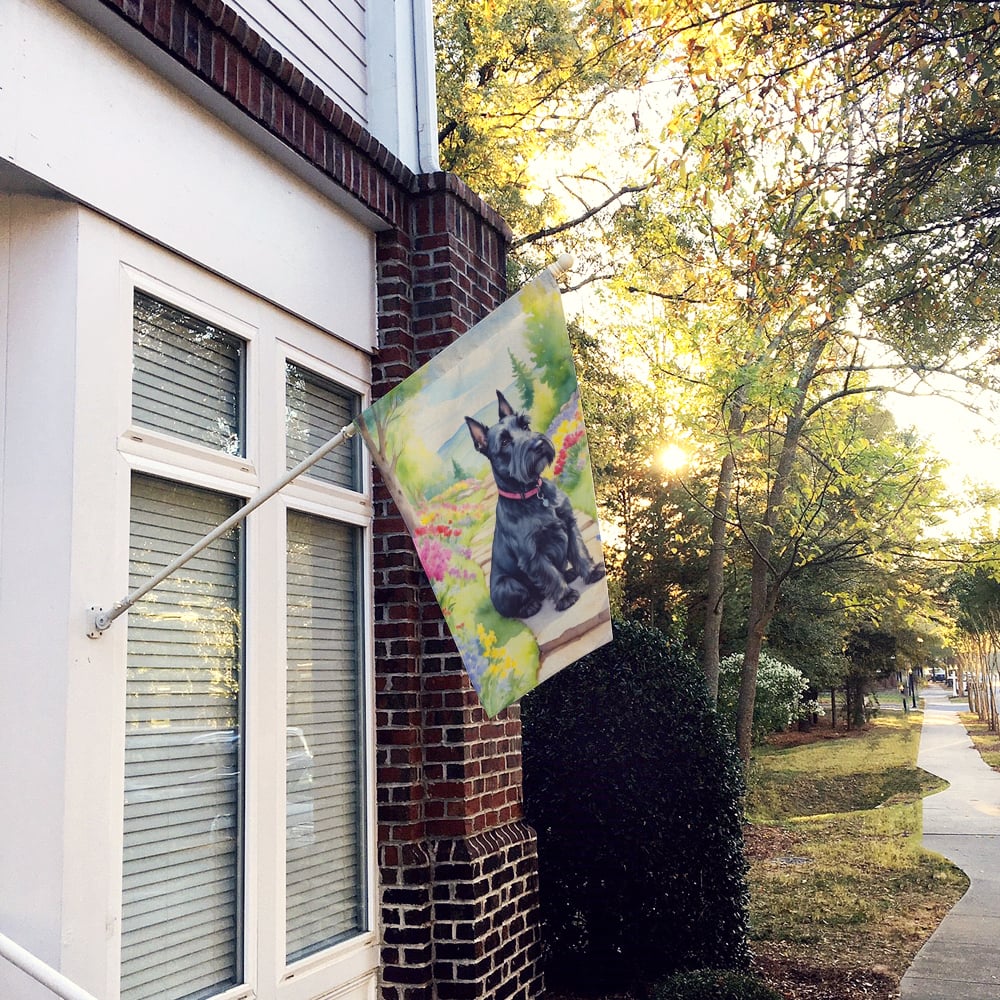 Scottish Terrier Spring Path House Flag 28 in x 40 in