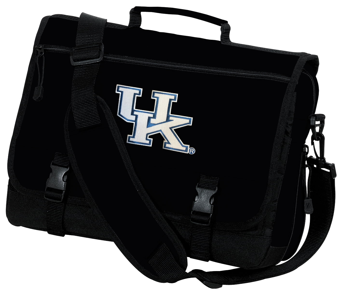 NCAA Kentucky Wildcats Black Leather Laptop Messenger Bag 