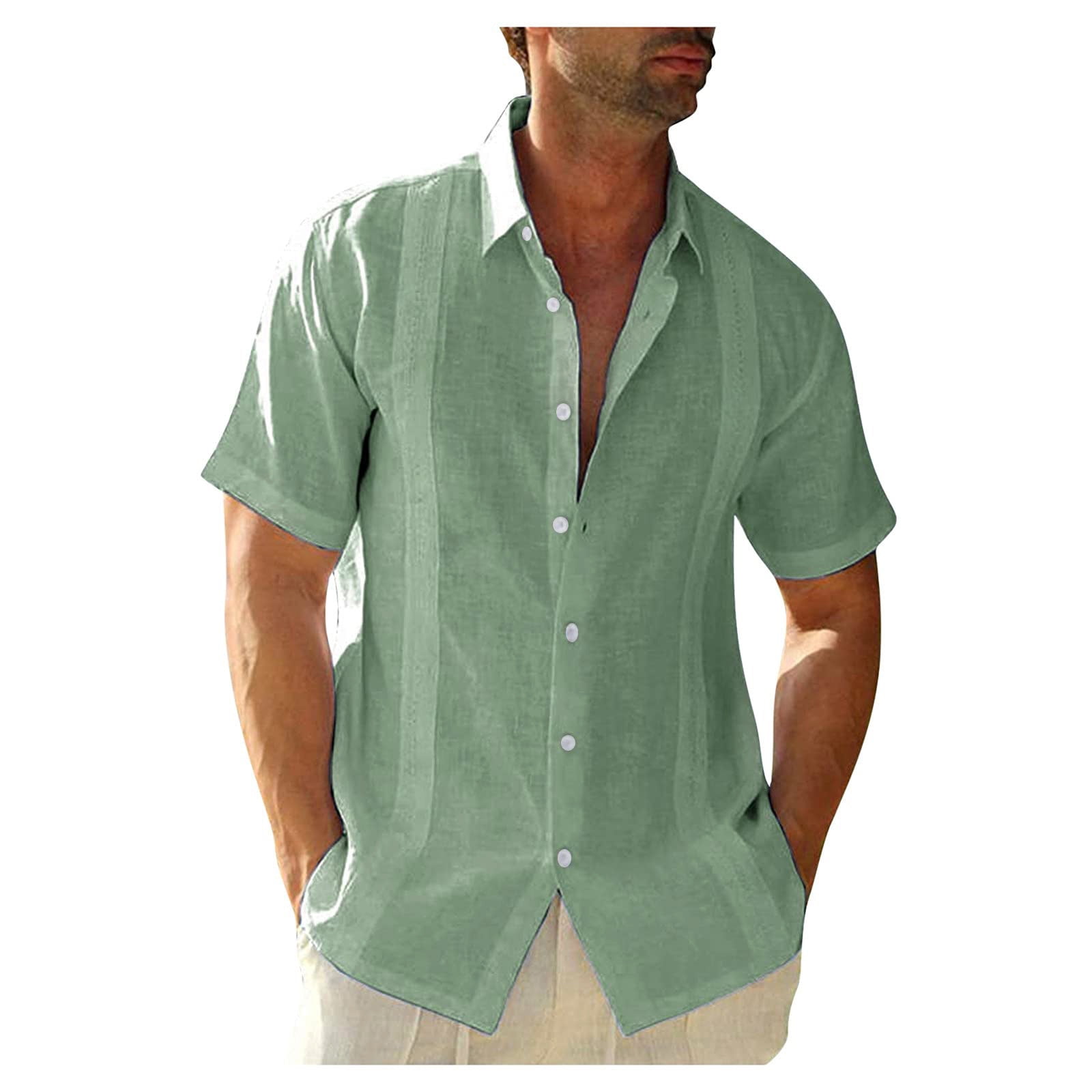ATIXEL Mens T-Shirt Tops Clearance, Men's Button Trend Casual Shirts ...