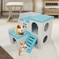 thumbnail image 7 of Cheers.US Hamster Hideout House with Ladder Ventilated Design Double Layers Hedgehog Chinchilla Villa Living Hut Pet Supplies,Ventilated, Eco-friendly, Stable Structure, 7 of 7