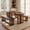 Walnut, variant on Christopher Knight Home 3-Piece Bohemian Wood Dining Table with Benches for 6, Rattan Accents, Natural