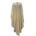 thumbnail image 1 of COM1950s Cape pour Femmes, Cape à Capuche Imprimée Décontractée Longue Col en V Musulmane, 1 of 7