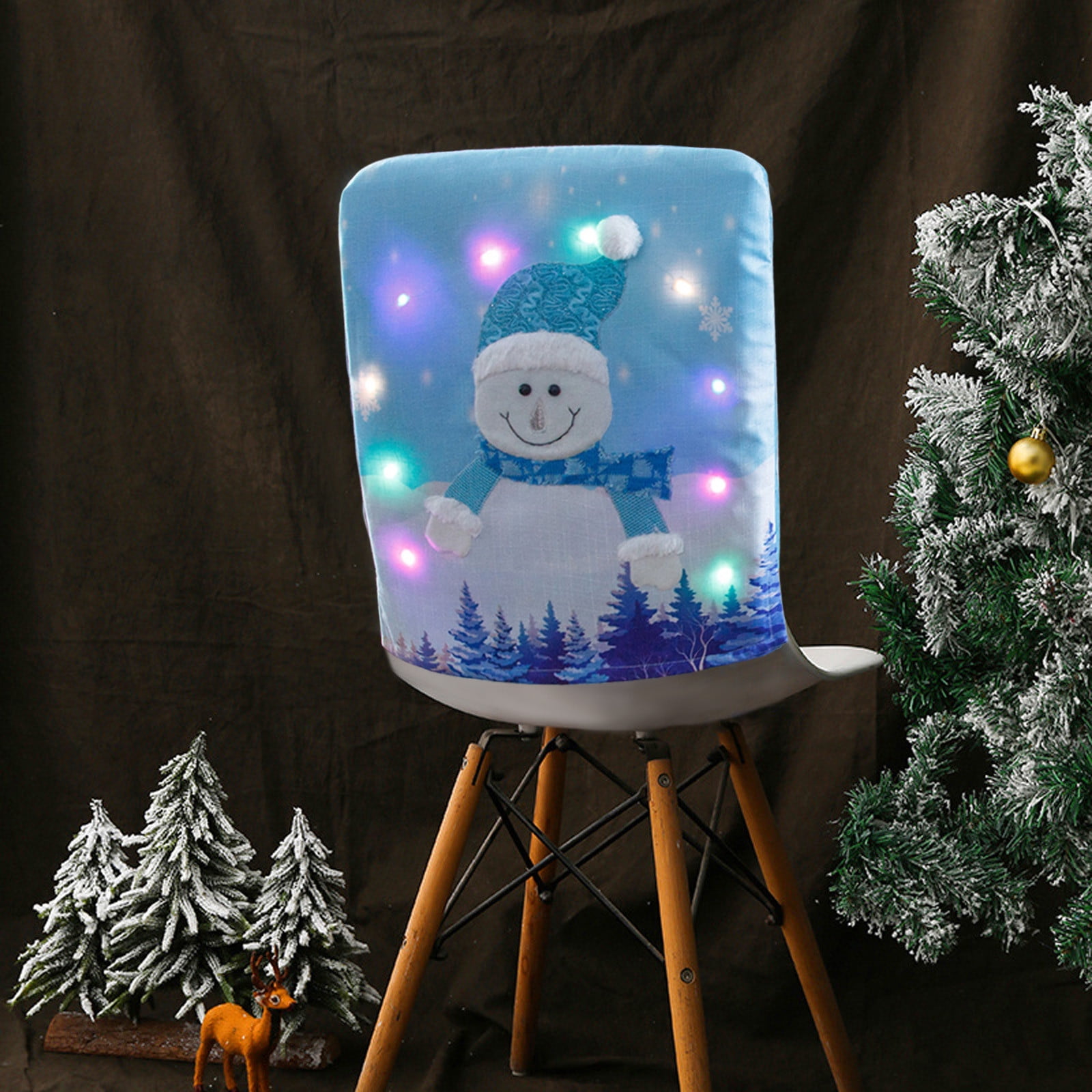 Half Price Velvet Chair Cover LED Christmas Chair Covers Up Chair Back Cap Cover Dining Chair Back Cover Holiday Home Decor Chair Cover for Formal Events Walmart