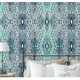 thumbnail image 1 of S4Sassy Self-Stick Decorative Boho Wallpaper, Diamond Geometric Print Wall Paper, Textured Vinyl Waterproof Contact Paper, Green, 25"X 60" Removable Renter Friendly Walls Covering For Bedroom, Rooms, 1 of 8