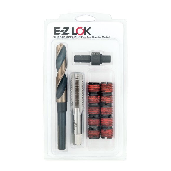 E-Z LOK EZ-329-7 Threaded Inserts for Metal, 7/16-14 Installation Kit, Steel, Black Oxide
