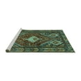 thumbnail image 2 of Ahgly Company Machine Washable Indoor Round Persian Turquoise Blue Traditional Area Rugs, 8' Round, 2 of 4
