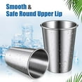 thumbnail image 6 of Stainless Steel Cups Unbreakable Cup | 16 oz Reusable Water Drinking Glasses Sets of 4, Shatterproof Metal Cups,Lightweight Tumbler for Kitchen Outdoor,Dishwasher Safe, BPA Free(16 oz, Silver), 6 of 9