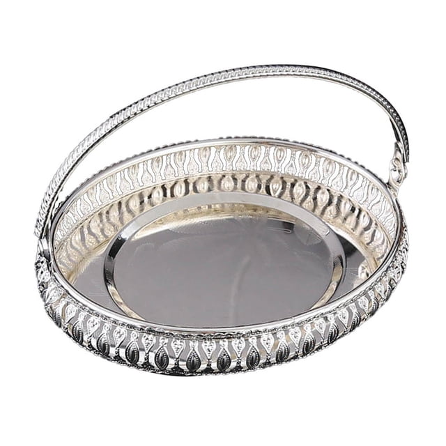 veasfak Fruit Tray with Handle Creative for Household Cupcake Display Birthday Party Oval