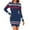 Blue, variant on Fiaer Christmas Sweater Dress for Women Funny Graphic Crew Neck Plus Size Trendy Long Sleeve Casual Knitted Clothing Red XL