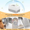 thumbnail image 7 of Kettnjoy Top Entry Cat Litter Box with Lid, Stainless Steel XL Enclosed Cat Kitty Litterbox, Extra Large Metal High Side Litter Pan Tray Box Enclosure Easy Cleaning Anti-Leakage, White, 7 of 7