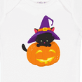 thumbnail image 4 of Inktastic Black Cat, Pumpkin, Cat With Witch Hat, Halloween Boys or Girls Baby Bodysuit, 4 of 5