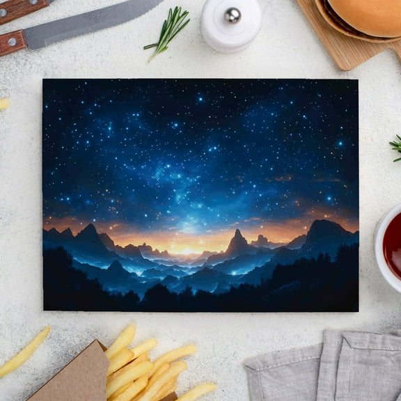 Place Mats Set,Decorative Table Place Mats For For In Door Dinning,Heat Insulation Stain Resistant Table Mats(Starry Sky)