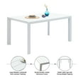 thumbnail image 2 of Outdoor Patio Dining Set of 5 with 60" Aluminum Rectangular Dining Table and 4 Armrest Chairs,White, 2 of 5