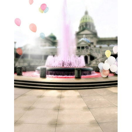 Image of ABPHOTO Polyester Fountain Balloon Castle Photography Backdrops Photo Props Studio Background 5x7ft