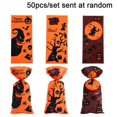 thumbnail image 1 of POINTERTECK 50Pcs Halloween Ghost Candy Snack Bag With Ribbon Ties Halloween Decor Supplies, 1 of 1